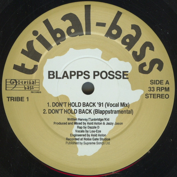 The Blapps Posse - Don't Hold Back '91 / Bus' It (It's Time To Get B'zy) | Tribal Bass Records (TRIBE 1) - 3