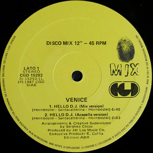 Venice - Hello D.J. | CGD (CGD 15293) - 3