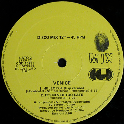 Venice - Hello D.J. | CGD (CGD 15293) - 4