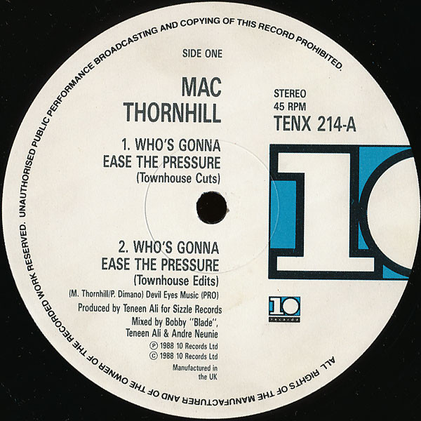 Mac Thornhill - Who's Gonna Ease The Pressure | 10 Records (TENX 214) - 2 Mac Thornhill - Who's Gonna Ease The Pressure | 10 Records (TENX 214) - 2