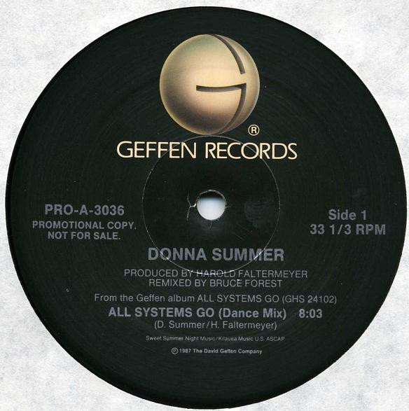 Donna Summer - All Systems Go | Geffen Records (PRO-A-3036) - main Donna Summer - All Systems Go | Geffen Records (PRO-A-3036) - main