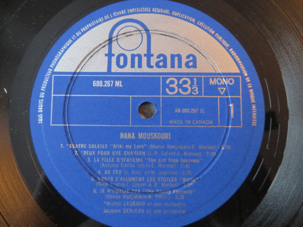 Nana Mouskouri - Quatre Soleils | Fontana (680.267 ML) - 3 Nana Mouskouri - Quatre Soleils | Fontana (680.267 ML) - 3