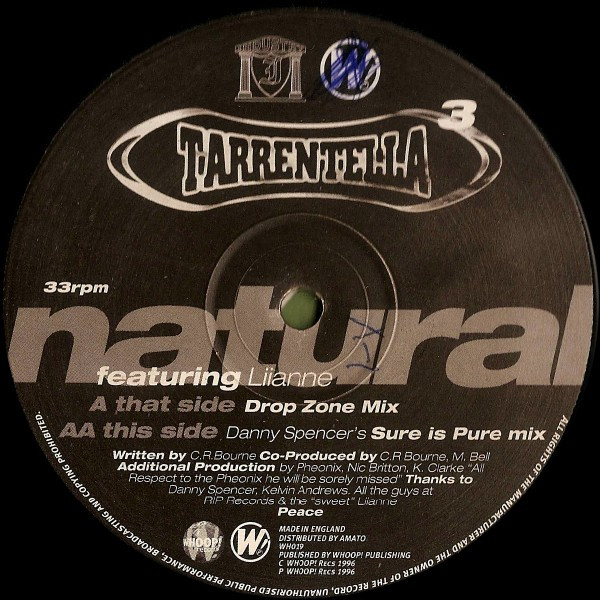 Tarrentella 3 featuring Liianne - Natural | Whoop! Records (WHO19) - main