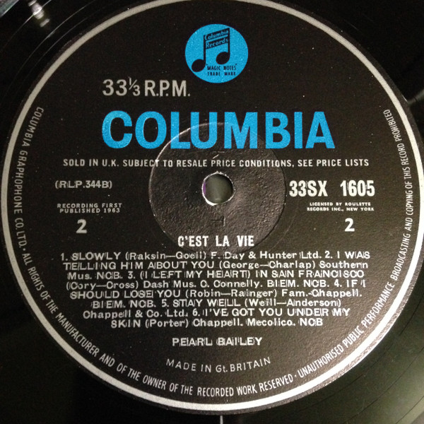 Pearl Bailey - C'Est La Vie | Columbia (33SX 1605) - 4