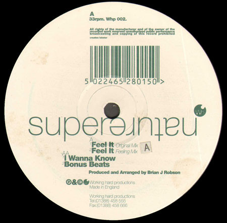 Supernature - Feel It | Working Hard Productions (WHP 002) - main