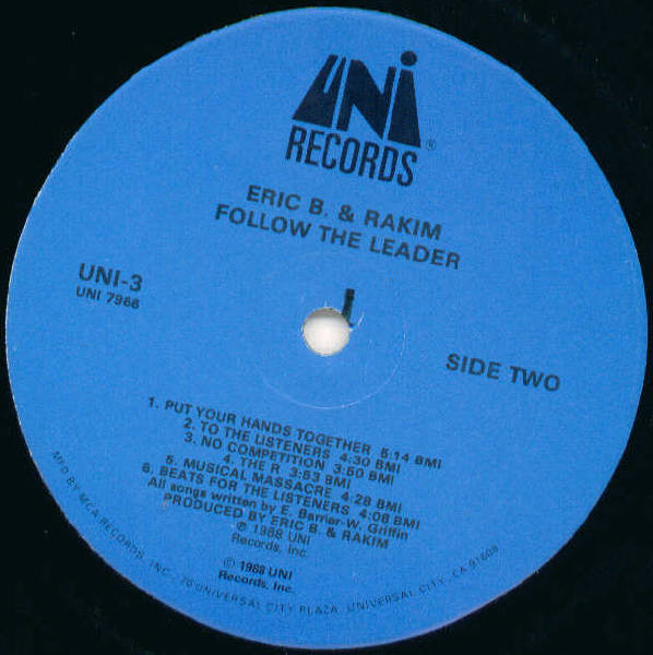 Eric B. & Rakim - Follow The Leader | UNI Records (UNI-3) - 4 Eric B. & Rakim - Follow The Leader | UNI Records (UNI-3) - 4