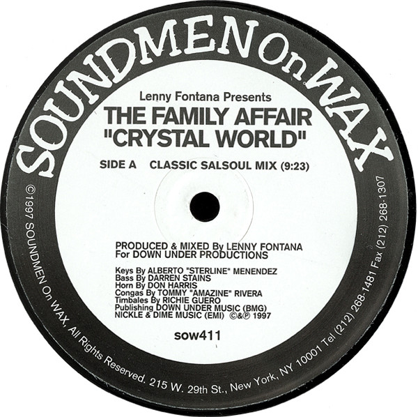 Lenny Fontana Presents The Family Affair - Crystal World | Soundmen On Wax (sow411) - main Lenny Fontana Presents The Family Affair - Crystal World | Soundmen On Wax (sow411) - main