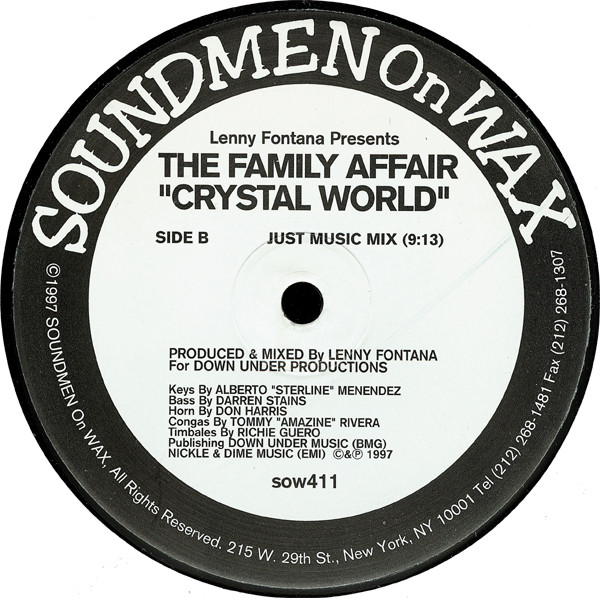 Lenny Fontana Presents The Family Affair - Crystal World | Soundmen On Wax (sow411) - 2 Lenny Fontana Presents The Family Affair - Crystal World | Soundmen On Wax (sow411) - 2