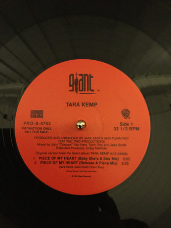 Tara Kemp - Piece Of My Heart | Giant Records (PRO-A-4743) - 7 Tara Kemp - Piece Of My Heart | Giant Records (PRO-A-4743) - 7
