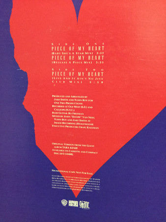 Tara Kemp - Piece Of My Heart | Giant Records (PRO-A-4743) - 3 Tara Kemp - Piece Of My Heart | Giant Records (PRO-A-4743) - 3