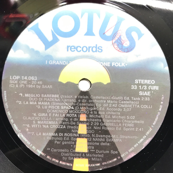 Various - I Grandi Della Canzone Folk | Lotus (LOP 14.063) - 4 Various - I Grandi Della Canzone Folk | Lotus (LOP 14.063) - 4