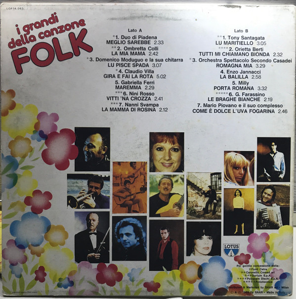 Various - I Grandi Della Canzone Folk | Lotus (LOP 14.063) - 2 Various - I Grandi Della Canzone Folk | Lotus (LOP 14.063) - 2