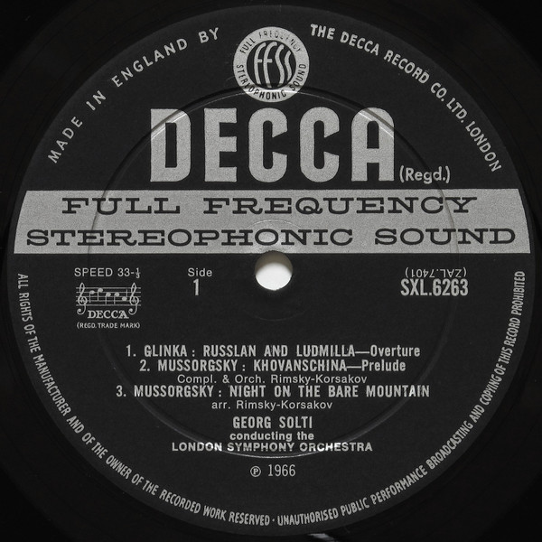 Borodin / Glinka / Mussorgsky – Georg Solti , London Symphony - Romantic Russia | Decca (SXL 6263) - 3 Borodin / Glinka / Mussorgsky – Georg Solti , London Symphony - Romantic Russia | Decca (SXL 6263) - 3
