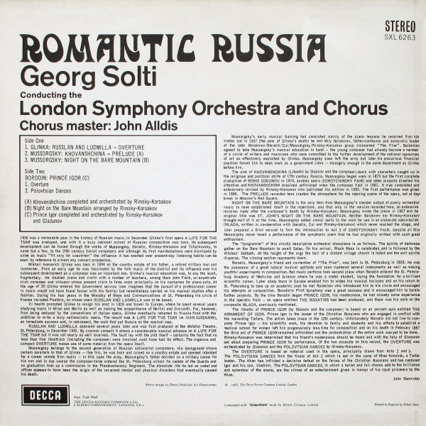 Borodin / Glinka / Mussorgsky – Georg Solti , London Symphony - Romantic Russia | Decca (SXL 6263) - 2 Borodin / Glinka / Mussorgsky – Georg Solti , London Symphony - Romantic Russia | Decca (SXL 6263) - 2