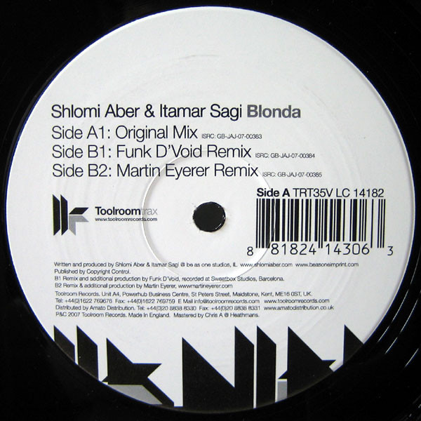 Shlomi Aber & Itamar Sagi - Blonda | Toolroom Trax (TRT35V) - main Shlomi Aber & Itamar Sagi - Blonda | Toolroom Trax (TRT35V) - main