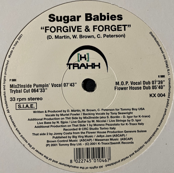 Sugar Babies - Forgive & Forget | K-Traxx (KX 004) - main