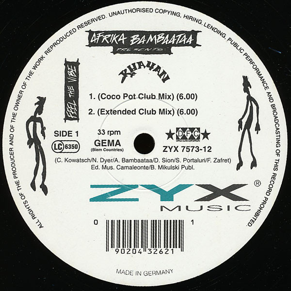 Afrika Bambaataa Presents: Khayan - Feel The Vibe | ZYX Music (ZYX 7573-12) - main