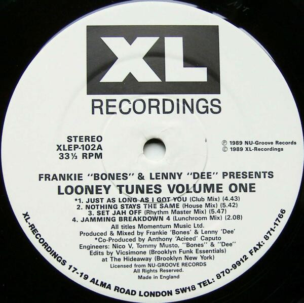 Frankie Bones & Lenny Dee - The Looney Tunes EP Vol. One | XL Recordings (XLEP-102) - 3 Frankie Bones & Lenny Dee - The Looney Tunes EP Vol. One | XL Recordings (XLEP-102) - 3
