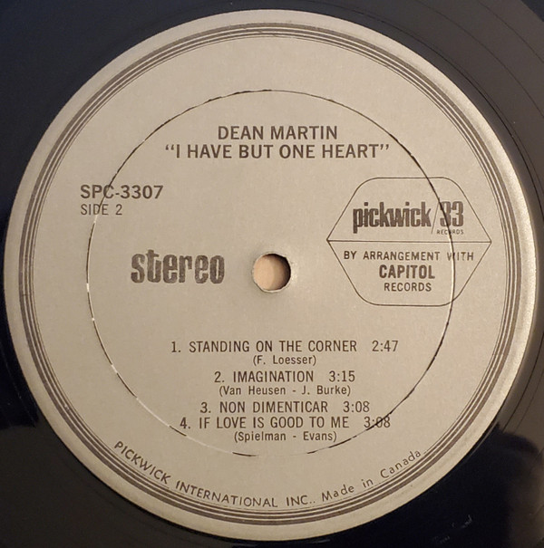 Dean Martin - I Have But One Heart | Pickwick (SPC-3307) - 4 Dean Martin - I Have But One Heart | Pickwick (SPC-3307) - 4