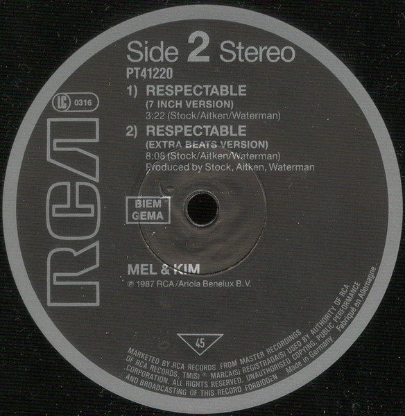 Mel & Kim - Respectable | RCA (PT41220) - 4
