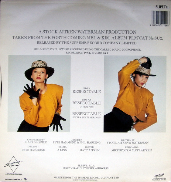 Mel & Kim - Respectable | RCA (PT41220) - 2