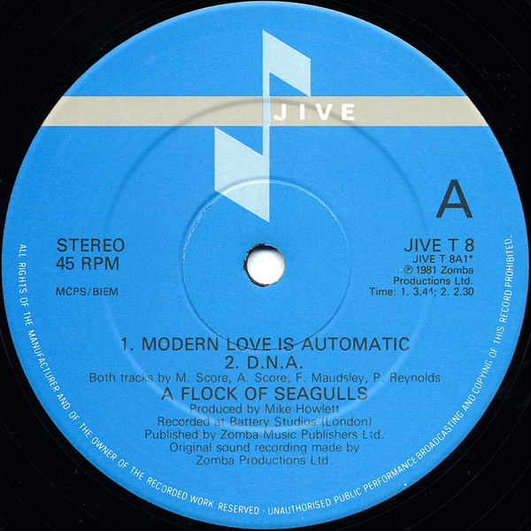 A Flock Of Seagulls - Modern Love Is Automatic | Jive (JIVE T 8) - 3 A Flock Of Seagulls - Modern Love Is Automatic | Jive (JIVE T 8) - 3