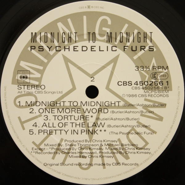 Psychedelic Furs - Midnight To Midnight | CBS (450256 1) - 4