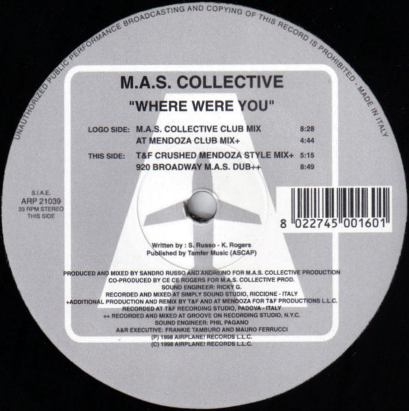 M.A.S. Collective - Where Were You | Airplane! Records (ARP 21039) - 5 M.A.S. Collective - Where Were You | Airplane! Records (ARP 21039) - 5