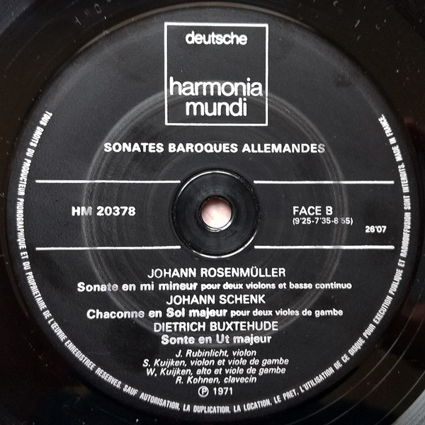 Janine Rubinlicht , Sigiswald Kuijken , Wieland Kuijken , Robert Kohnen - Sonates Baroques Allemandes | Deutsche Harmonia Mundi (HM 20378) - 4