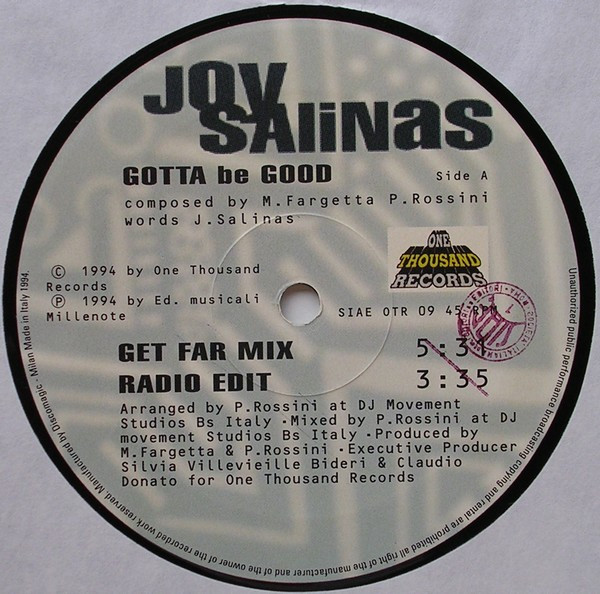Joy Salinas - Gotta Be Good | One Thousand Records (OTR 09) - 3