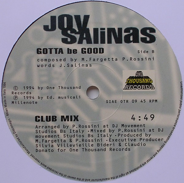 Joy Salinas - Gotta Be Good | One Thousand Records (OTR 09) - 4