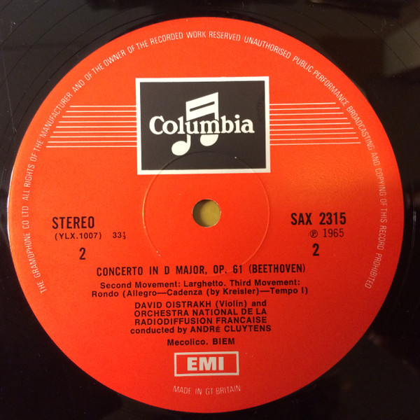 David Oistrakh, Beethoven Violin Concerto, French National Radio Orchestra, André Cluytens