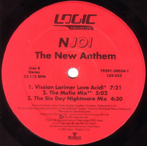 N-Joi Featuring Mark Franklin And Nigel Champion - The New Anthem | Logic Records (LUS 032) - 4