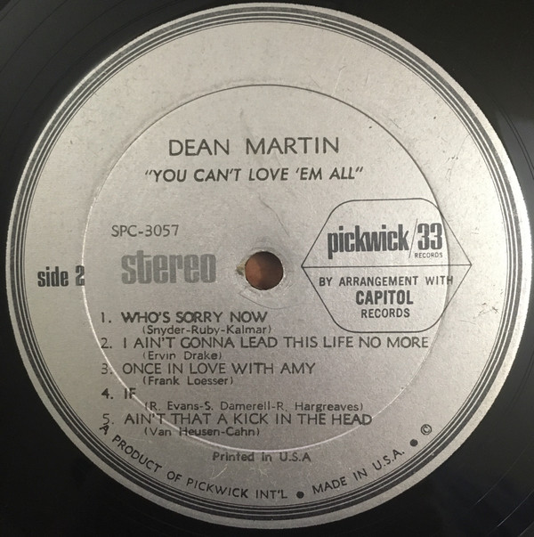 Dean Martin - You Can't Love 'Em All | Pickwick/33 Records (SPC-3057) - 4 Dean Martin - You Can't Love 'Em All | Pickwick/33 Records (SPC-3057) - 4