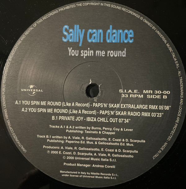 Sally Can Dance - You Spin Me Round | Major Records (MR 30-00) - 4 Sally Can Dance - You Spin Me Round | Major Records (MR 30-00) - 4