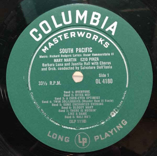 Mary Martin , Ezio Pinza , Richard Rodgers / Oscar Hammerstein 2nd With Original Broadway Cast - South Pacific | Columbia Masterworks (OL 4180) - 4 Mary Martin , Ezio Pinza , Richard Rodgers / Oscar Hammerstein 2nd With Original Broadway Cast - South Pacific | Columbia Masterworks (OL 4180) - 4