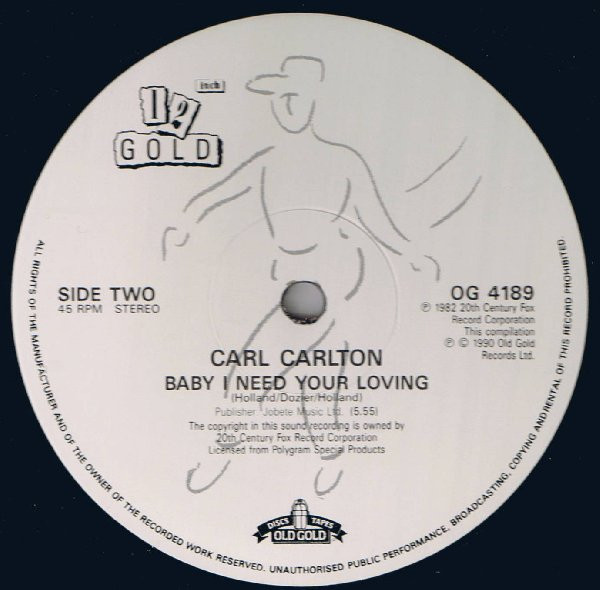 Carl Carlton - She's A Bad Mama Jama (She's Built, She's Stacked) / Baby I Need Your Loving | Old Gold (OG 4189) - 3 Carl Carlton - She's A Bad Mama Jama (She's Built, She's Stacked) / Baby I Need Your Loving | Old Gold (OG 4189) - 3