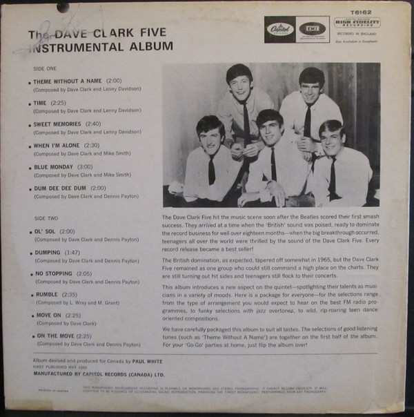 The Dave Clark Five - The Dave Clark Five Instrumental Album | Capitol Records (T6162) - 2