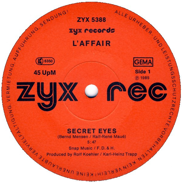 L'Affair - Secret Eyes | ZYX Records (5388) - 3 L'Affair - Secret Eyes | ZYX Records (5388) - 3
