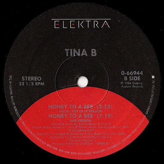 Tina B - Honey To A Bee | Elektra (0-66944) - 3