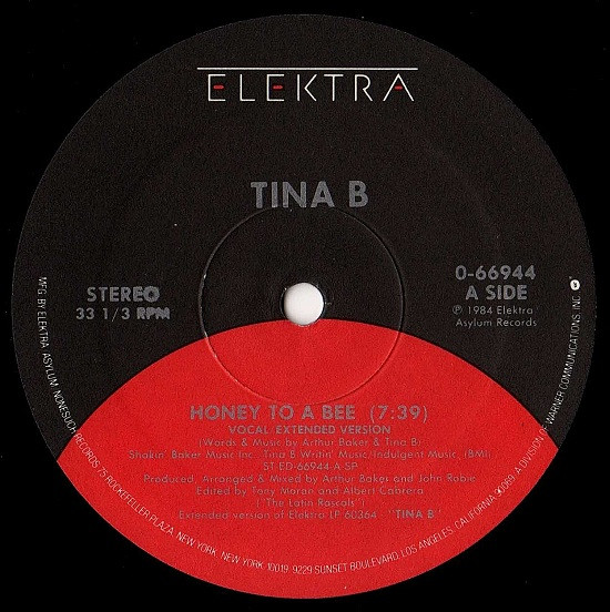 Tina B - Honey To A Bee | Elektra (0-66944) - 2