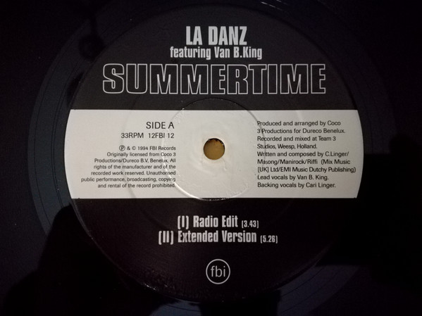La Danz featuring Van B. King - Summertime | FBI Records (12FBI 12) - main