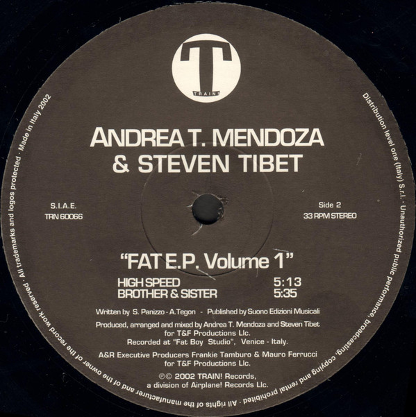 Andrea T. Mendoza & Steven Tibet - Fat E.P. Volume 1 | Train! Records (TRN 60066) - 4 Andrea T. Mendoza & Steven Tibet - Fat E.P. Volume 1 | Train! Records (TRN 60066) - 4