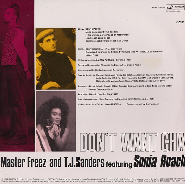 Master Freez & T.J. Sanders Featuring Sonia Roach - Don't Want Cha | Onizom Music (OZ003) - 2