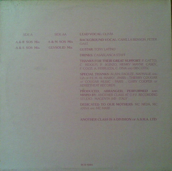 Another Class Feat. Olivia - S.O.S. | Beat Club Records (BCR 92001) - 2 Another Class Feat. Olivia - S.O.S. | Beat Club Records (BCR 92001) - 2