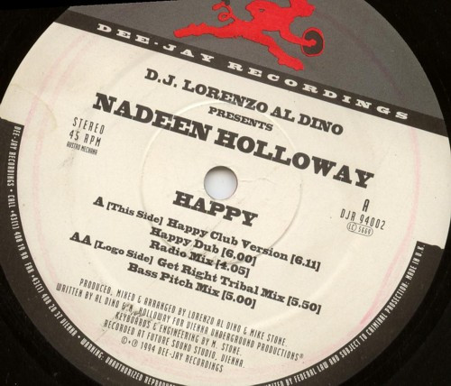 Lorenzo Al Dino Featuring Nadeen Holloway - Happy | Dee-Jay Recordings (DJR 94002) - main
