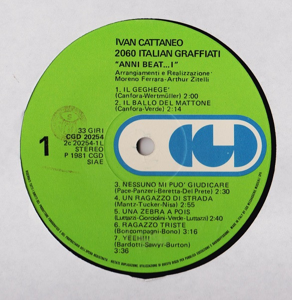 Ivan Cattaneo - Duemila60 Italian Graffiati | CGD (CGD 20254) - 3 Ivan Cattaneo - Duemila60 Italian Graffiati | CGD (CGD 20254) - 3