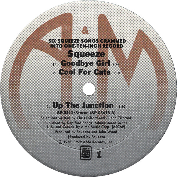Squeeze - 6 Squeeze Songs Crammed Into One Ten-inch Record | A&M Records (SP-3413) - 3 Squeeze - 6 Squeeze Songs Crammed Into One Ten-inch Record | A&M Records (SP-3413) - 3