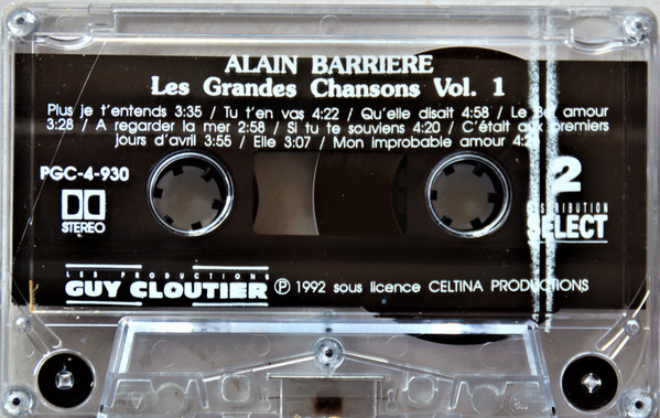 Alain Barrière - Les Grandes Chansons | Les Productions Guy Cloutier Inc. (PGC-4-930) - 4 Alain Barrière - Les Grandes Chansons | Les Productions Guy Cloutier Inc. (PGC-4-930) - 4