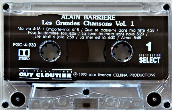 Alain Barrière - Les Grandes Chansons | Les Productions Guy Cloutier Inc. (PGC-4-930) - 3 Alain Barrière - Les Grandes Chansons | Les Productions Guy Cloutier Inc. (PGC-4-930) - 3
